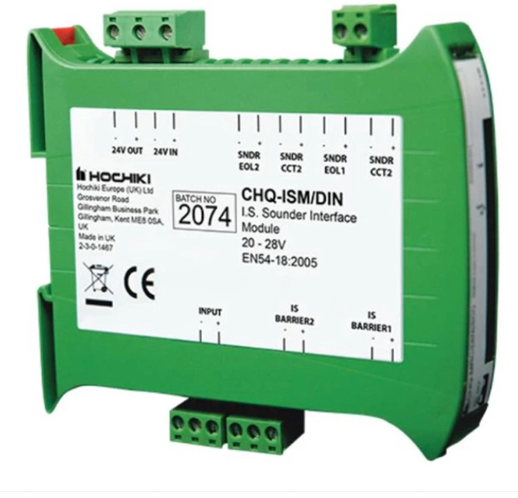 Hochiki Intrincially Safe Compatible Sounder Module DIN Enclosure