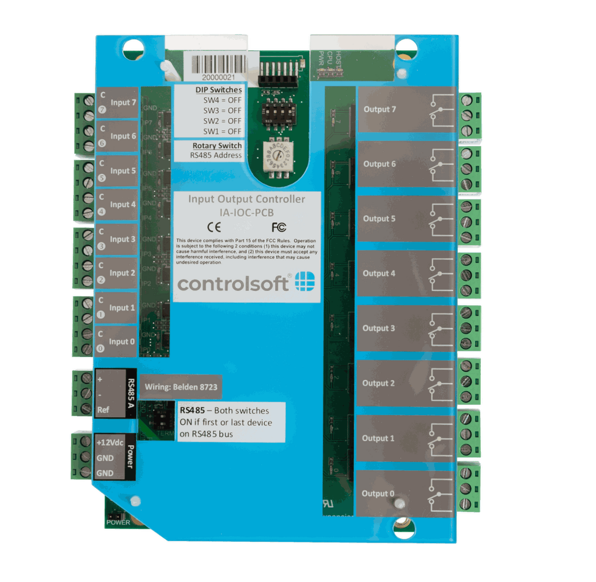 Controlsoft iNet 8 Input/8 Output Expansion Board (Board Only)