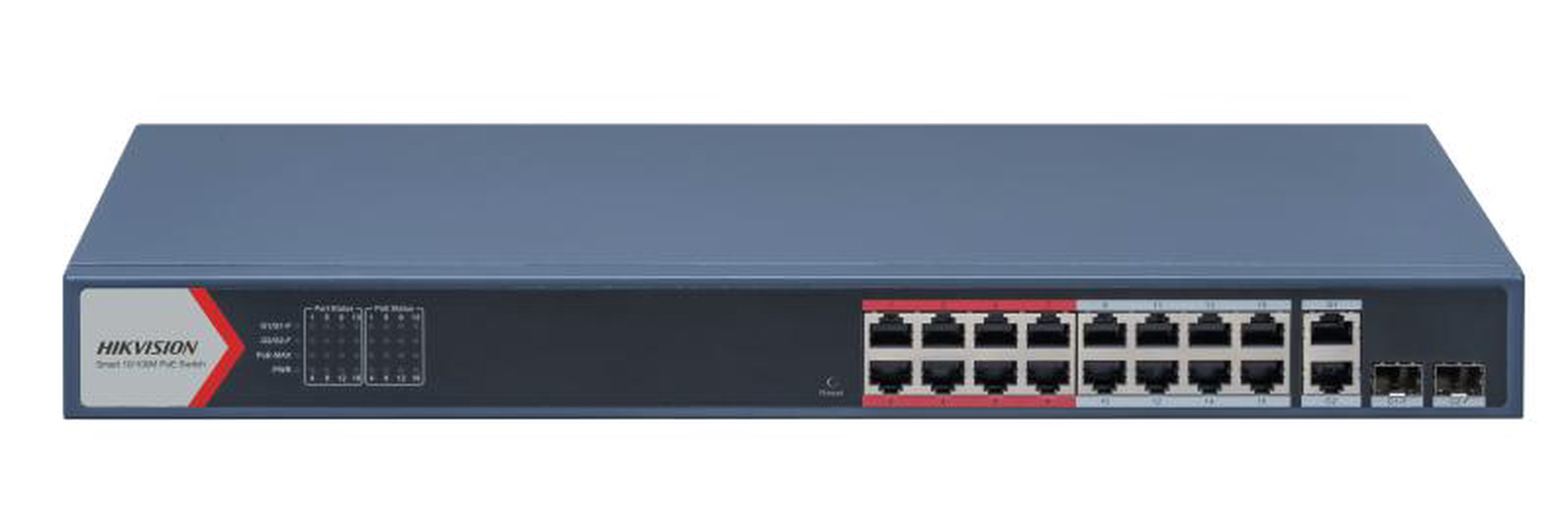 Hikvision 16-Port Fast Ethernet Smart PoE Switch