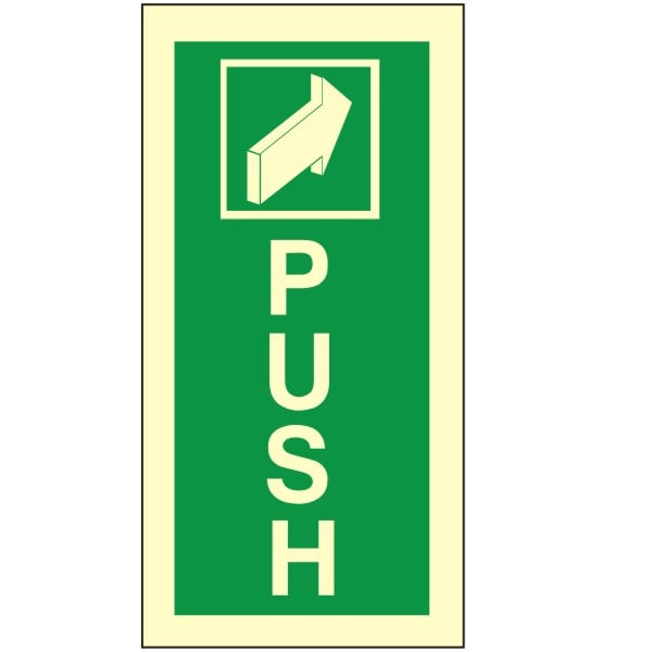 Luminous Rigid PVC Push Sign 100mm Wide x 200mm High - JEM Systems UK