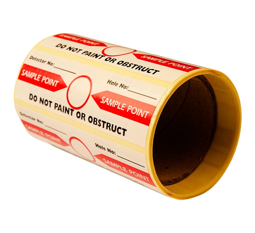 AirSense Sampling Point Warning Labels (Roll of 100) (9-10960) - JEM Systems UK