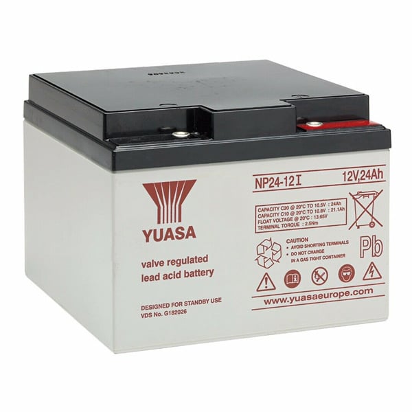 Yuasa NP 12v 24Ah Sealed Lead Acid Battery (NP24-12) - JEM Systems UK
