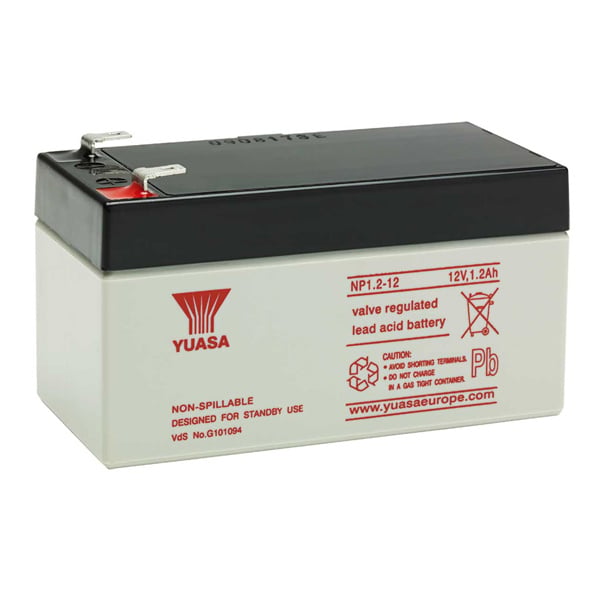 Yuasa NP 12v 1.2Ah Sealed Lead Acid Battery (NP1.2-12) - JEM Systems UK