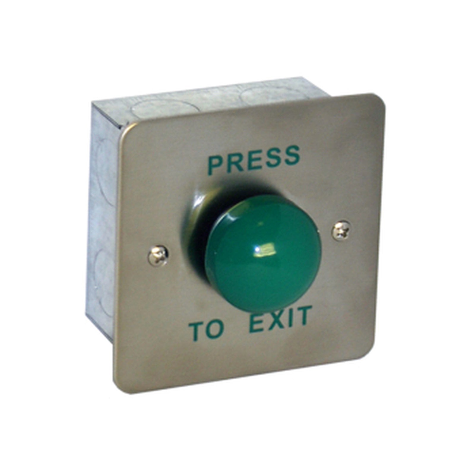 Securefast Green Dome Exit Button Press to Exit Flush S/S
