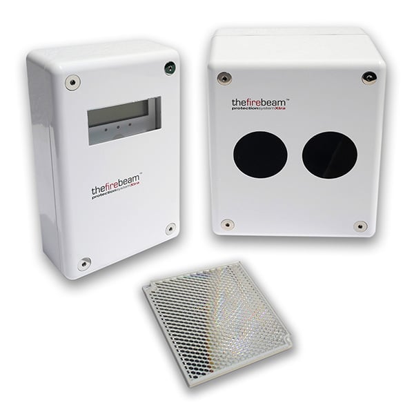 The Fire Beam™ Xtra Reflective Beam Detector with Controller and Reflector (7-70m) (FIREBEAM-XTRA) - JEM Systems UK