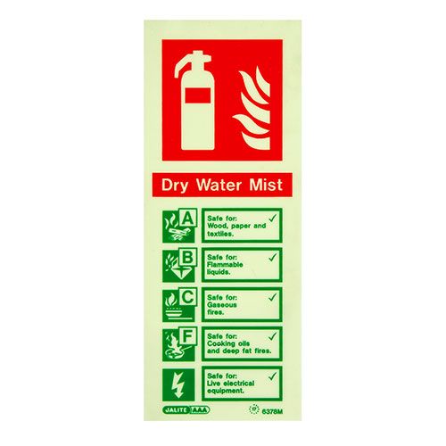 Firechief Dry Water Mist Sign Photolum (6378M)