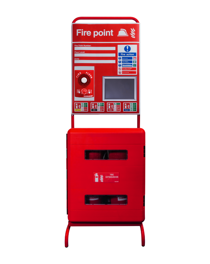 CheckFire BUN-CON-03 Flat-pack Construction stand, Site Alarm, 9ltr Fluorine Free Foam, 9kg Powder, 2kg CO2, and Double Cabinet