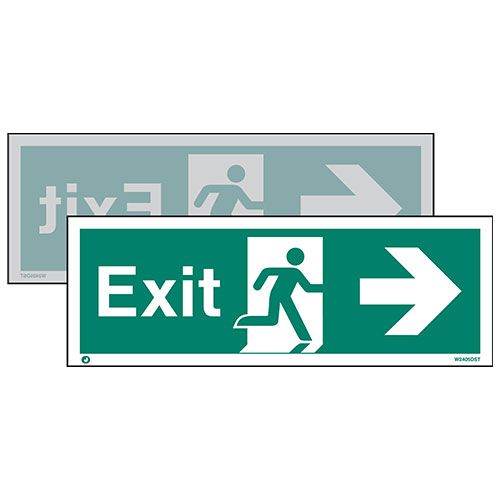 Firechief Double-Sided Exit Sign Right Or Left (W405DSK)