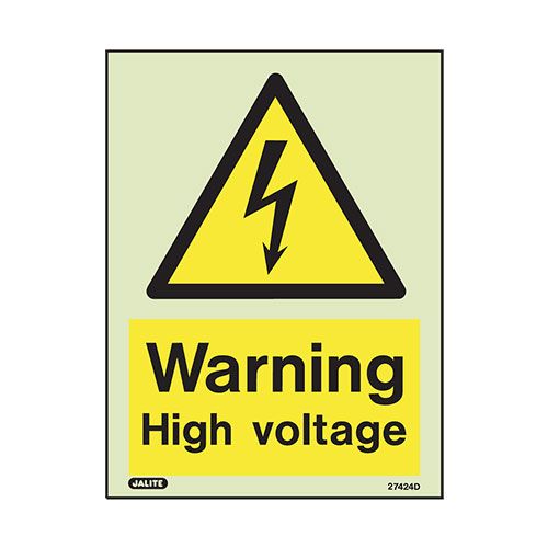 Firechief Sign HIGH VOLTAGE Photolum (7424D/R)