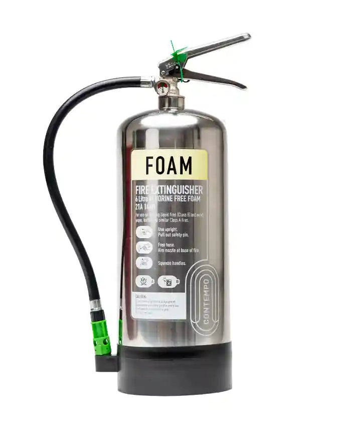 CheckFire CX-FFF-006-DSS 6 litre Fluorine Free Foam Fire Extinguisher - Stainless Steel (CX-FFF-006-DSS)