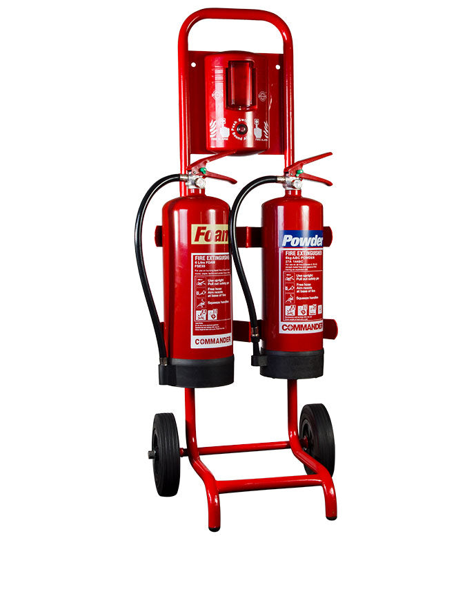 CheckFire CS23A Compact Double Extinguisher Trolley - JEM Systems UK