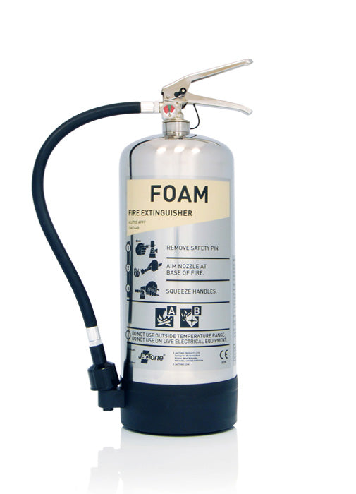 Jactone 6 Litre Stored Pressure Foam Polished Stainless Steel Fire Extinguisher EFS6PS