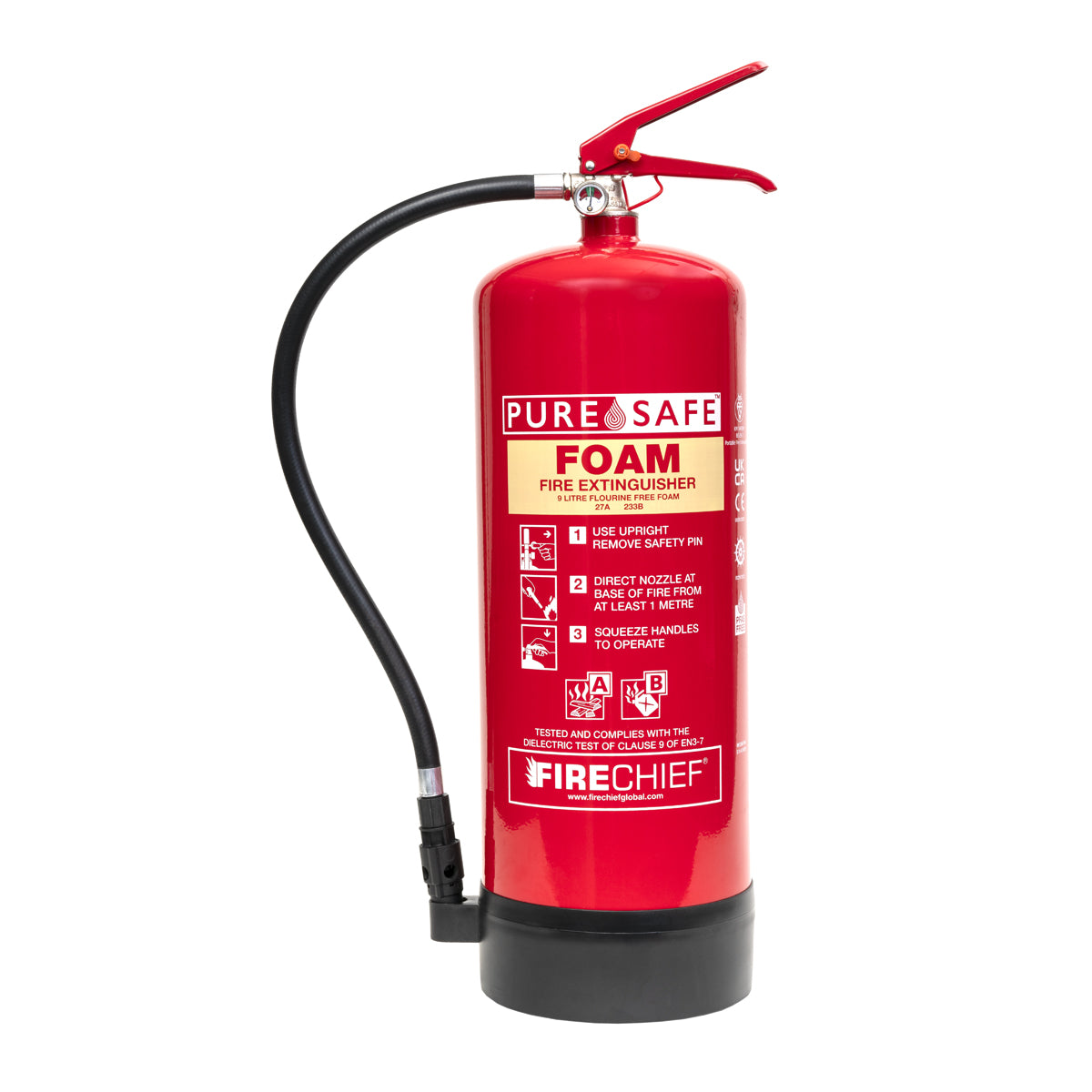 Firechief 9ltr PureSafe Fluorine Free Foam Extinguisher (FFF9) - JEM Systems UK