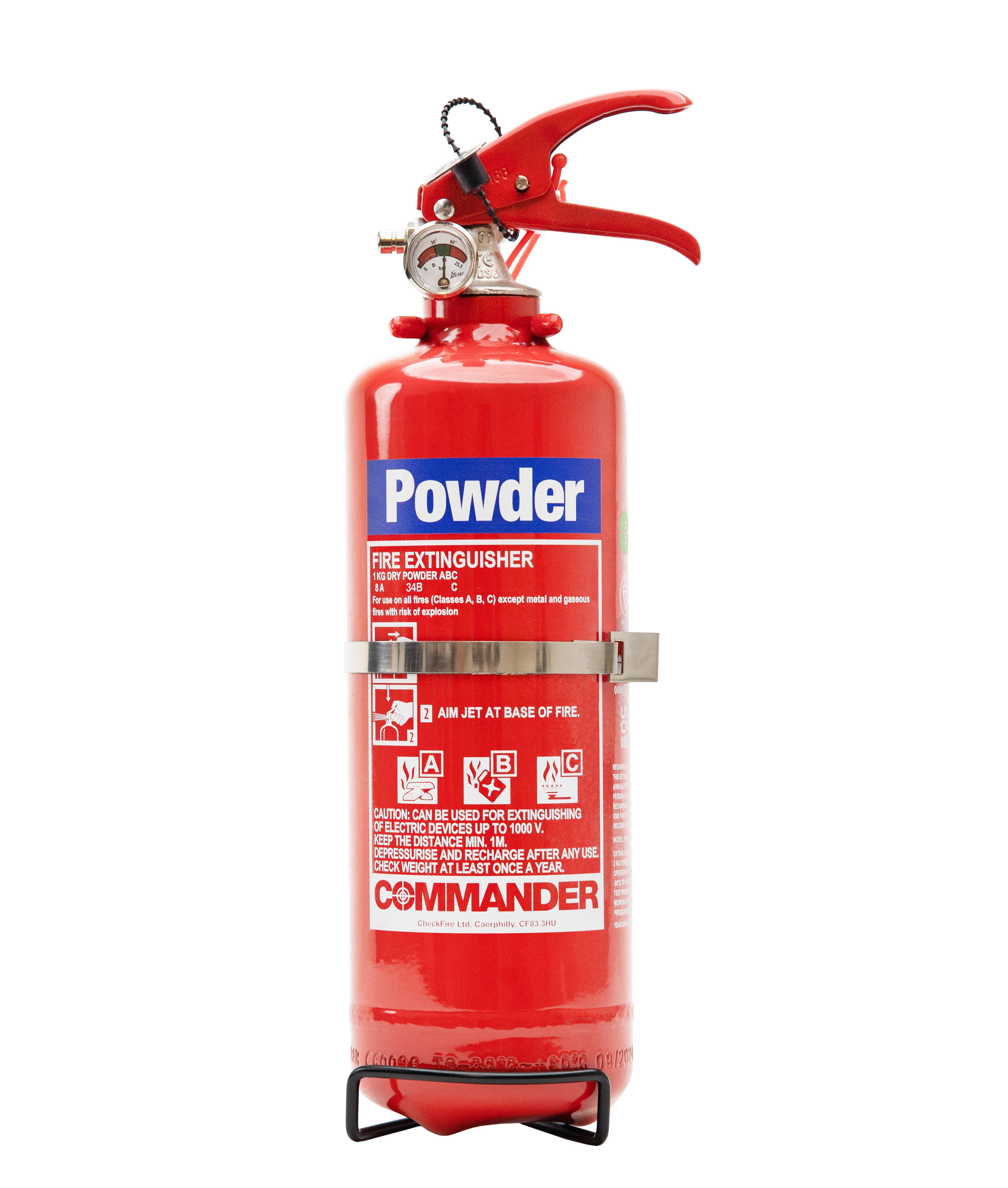 CheckFire FX-PWD-001-DCF 1kg ABC Powder Fire Extinguisher Commander (DP1ME)