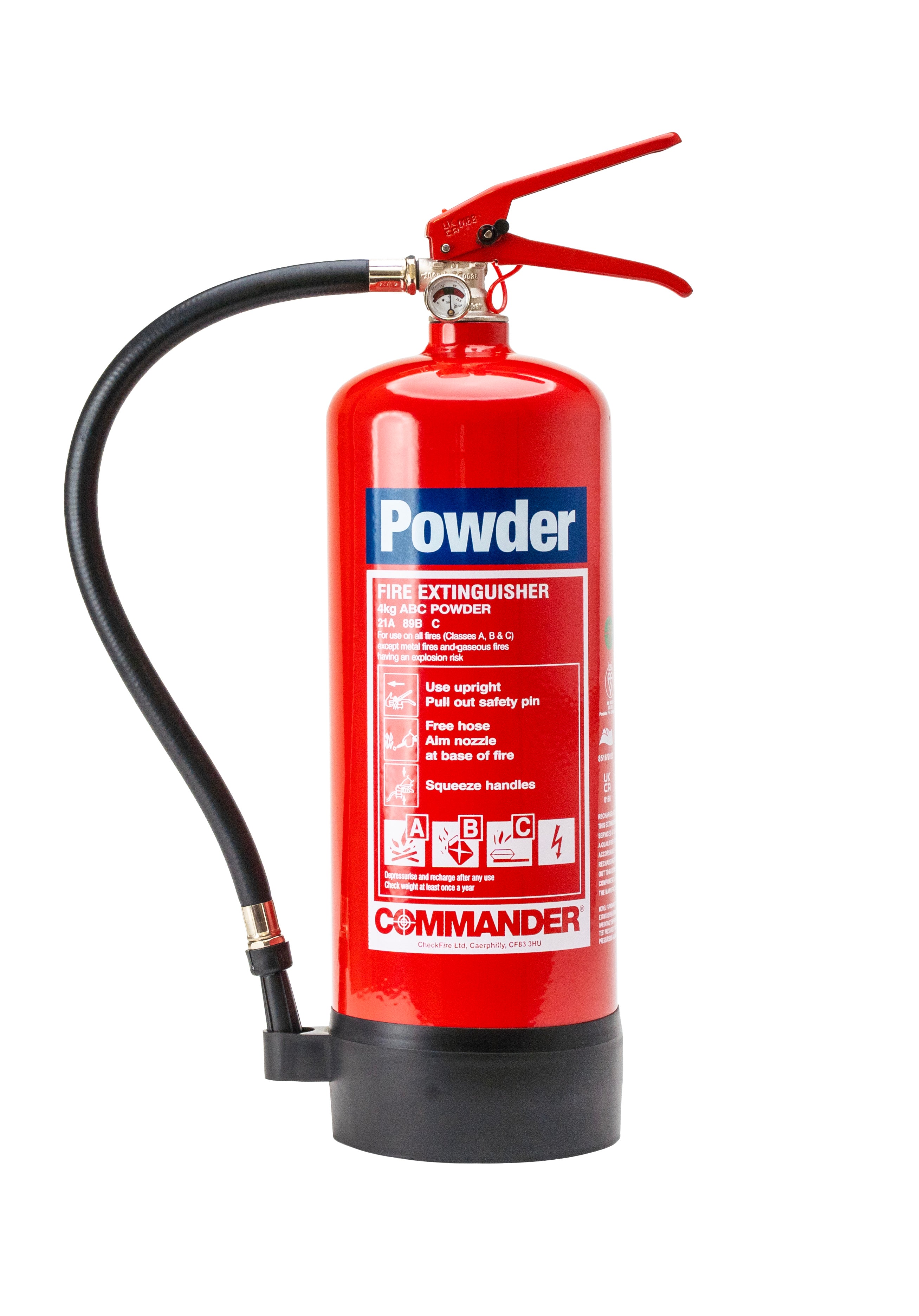 CheckFire FX-PWD-004-DCF 4kg ABC Powder Fire Extinguisher Commander (DP4E)
