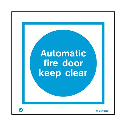 Firechief Sign AUTOMATIC FIRE DOOR KEEP White (W5141A)