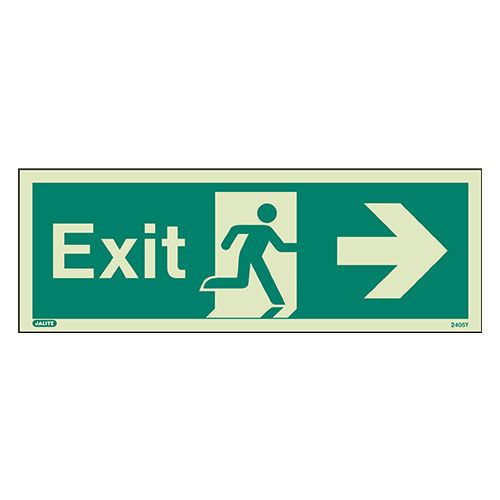 Firechief Sign EXIT RIGHT Photolum (405T/R)