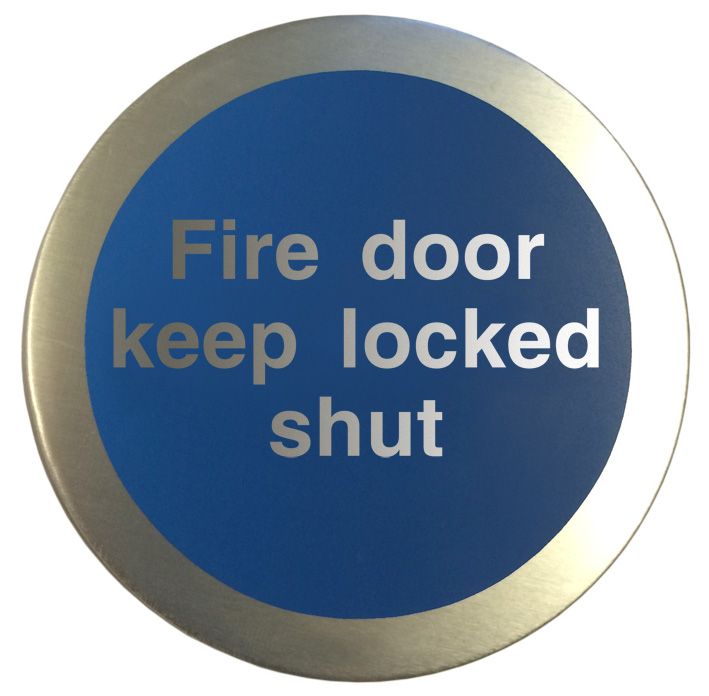 Firechief Aluminium Fire Door Keep Locked Shut Disc (AL5140O)