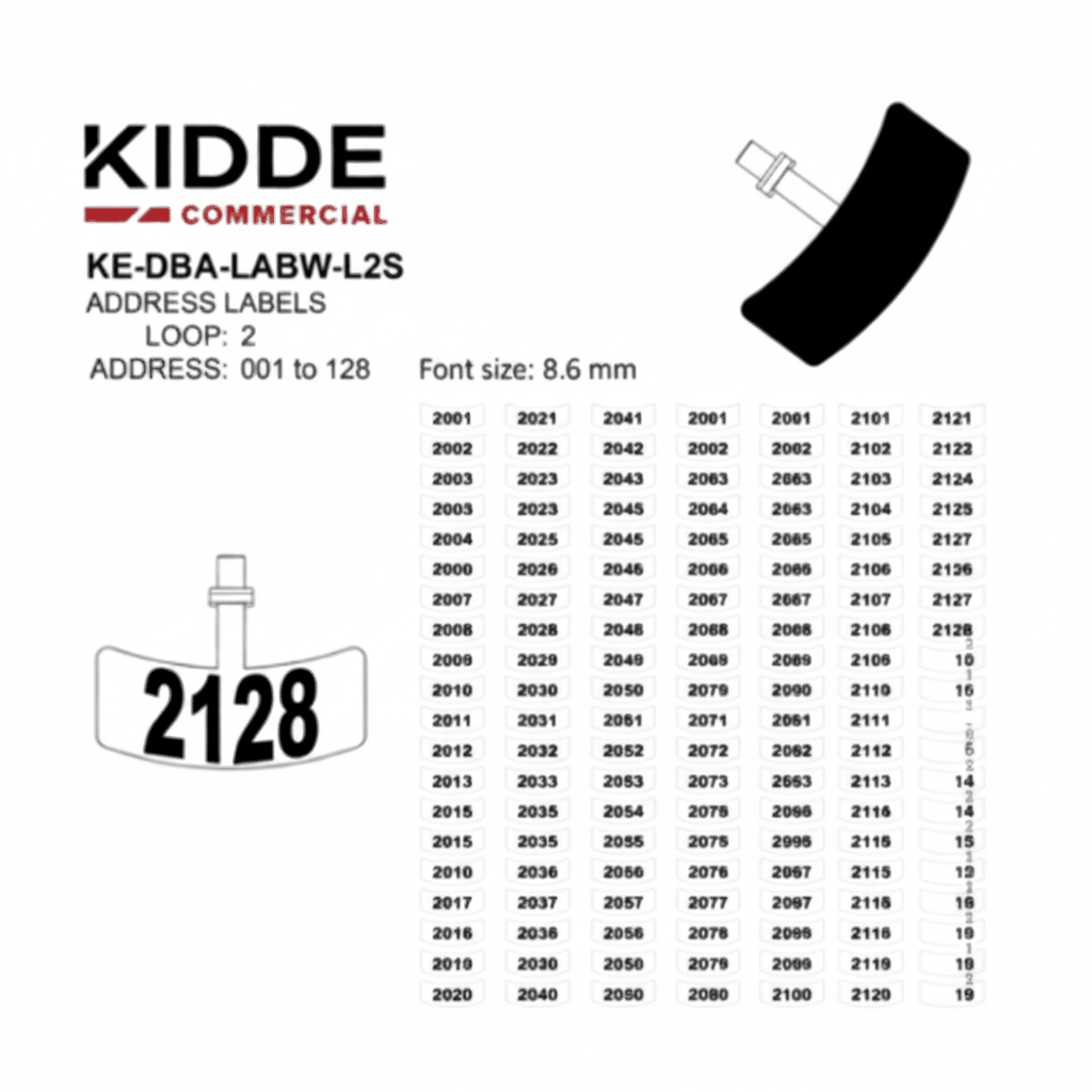 Kidde KE-DBA-LABW-L2S Intelligent Addressable Detector Accessory - Label (L2S) - JEM Systems UK