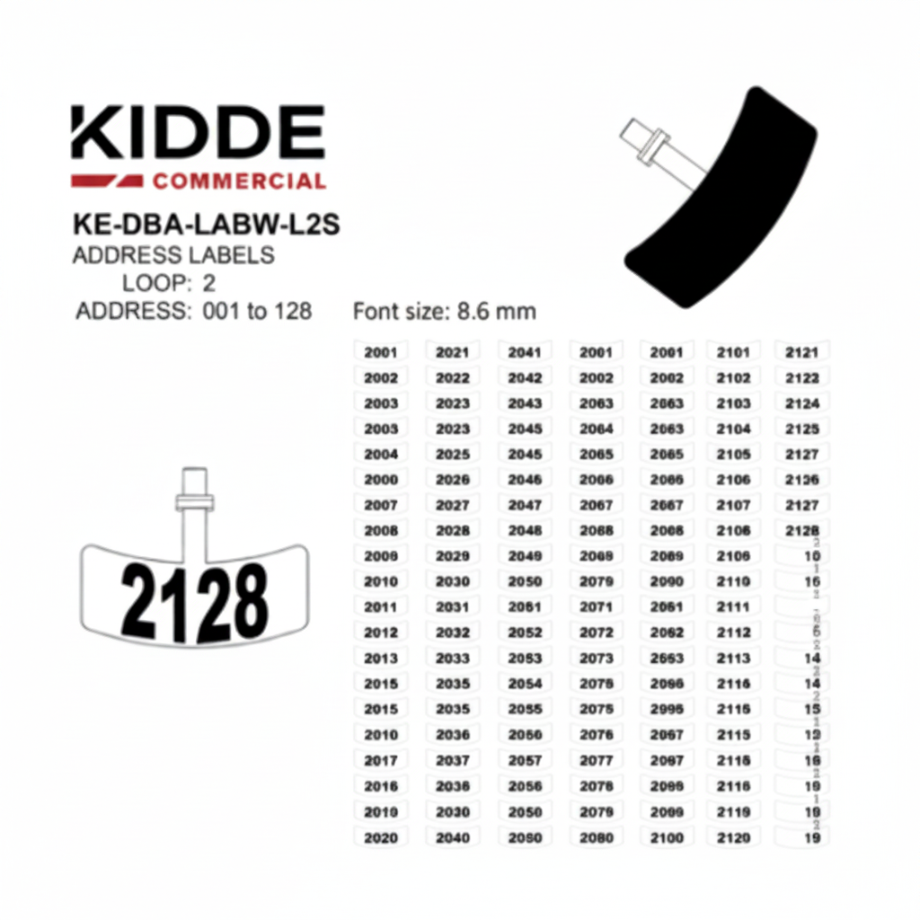 Kidde KE-DBA-LABW-L2S Intelligent Addressable Detector Accessory - Label (L2S) - JEM Systems UK