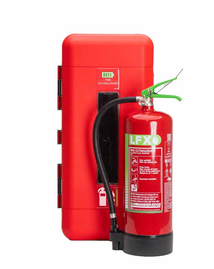 CheckFire BN-SD-009-LFX LFX 6ltr Fire Extinguisher & Commander Single Cabinet Bundle