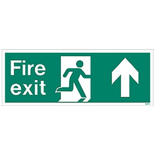 Firechief Sign FIRE EXIT UP White (W436K)