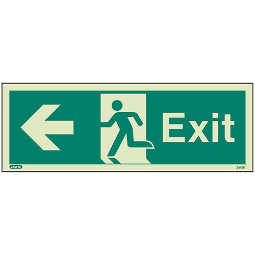 Firechief Sign EXIT ARROW LEFT Photolum (409K/R)
