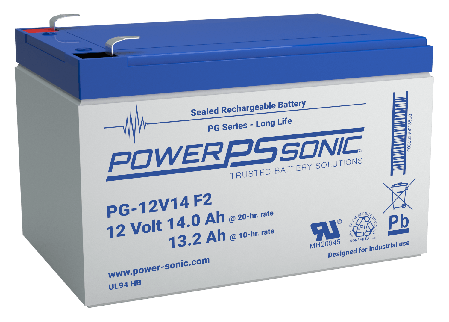 Power Sonic PG12V14FR 12V 14AH Flame Retardant