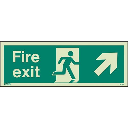 Firechief Sign FIRE EXIT UP RIGHT Photolum (438T/R)