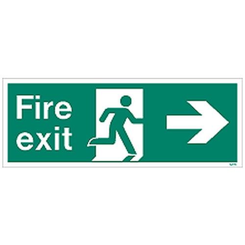 Firechief Sign FIRE EXIT RIGHT White (W435K)