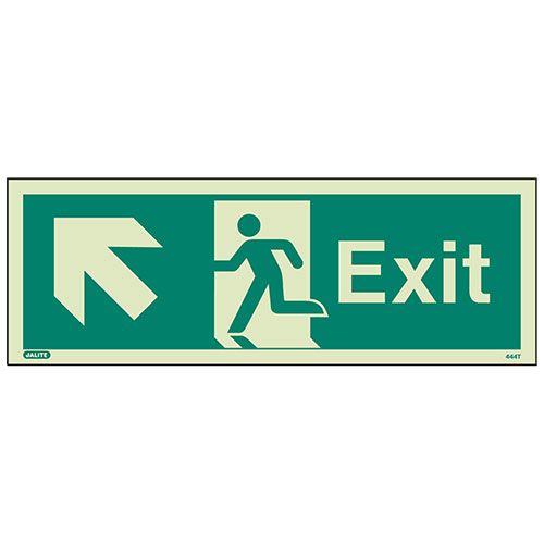 Firechief Sign EXIT UP LEFT Photolum (444T/R)