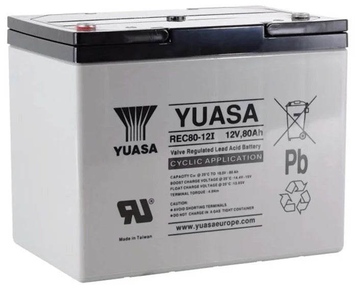 Yuasa REC80-12 12V 80Ah - Yuasa REC series cyclic AGM VRLA battery