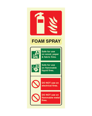 CheckFire SN-FS-118-PHL Foam Spray ID sign Photoluminescent