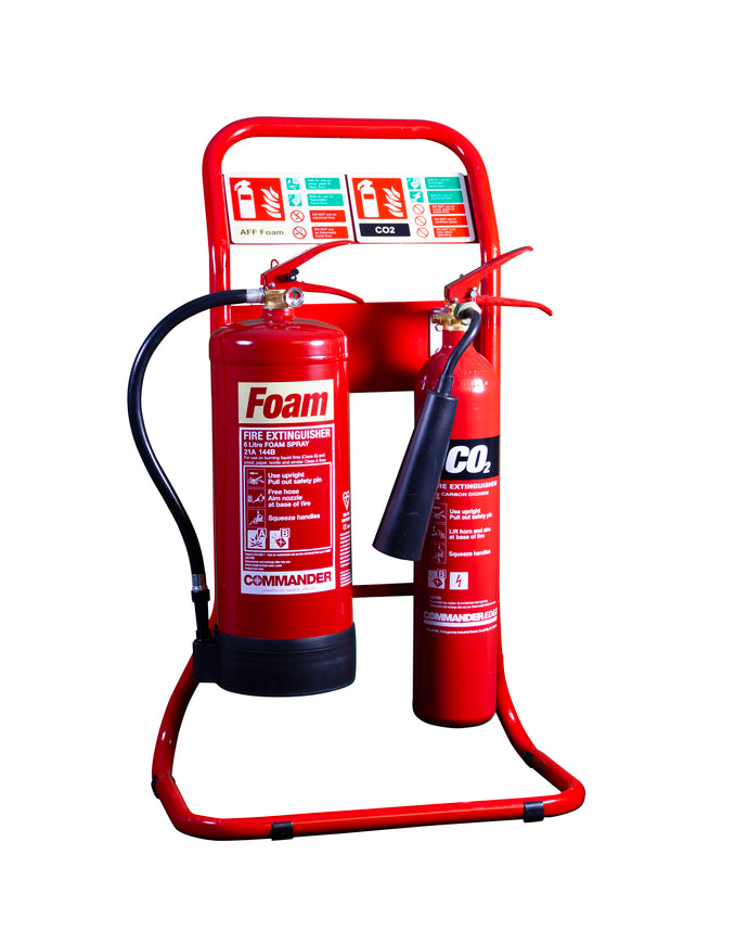 CheckFire CS31 Double Tubular Extinguisher Stand - Red
