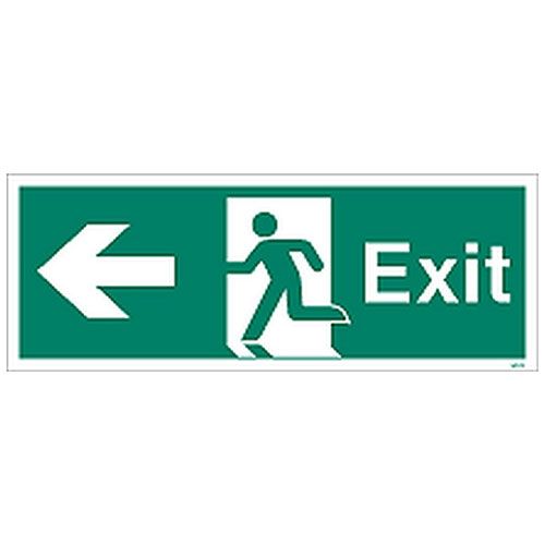 Firechief Sign EXIT LEFT White (W409K)