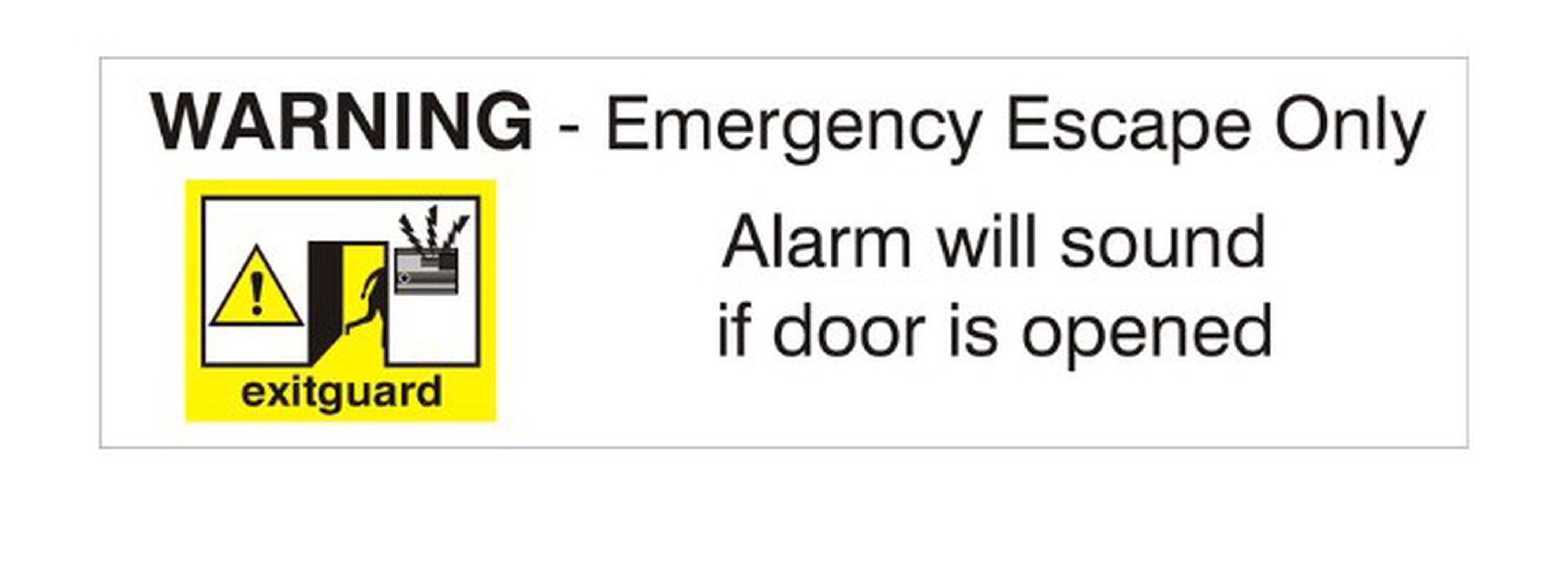 Hoyles Emergency Escape Only Sign 300x90mm
