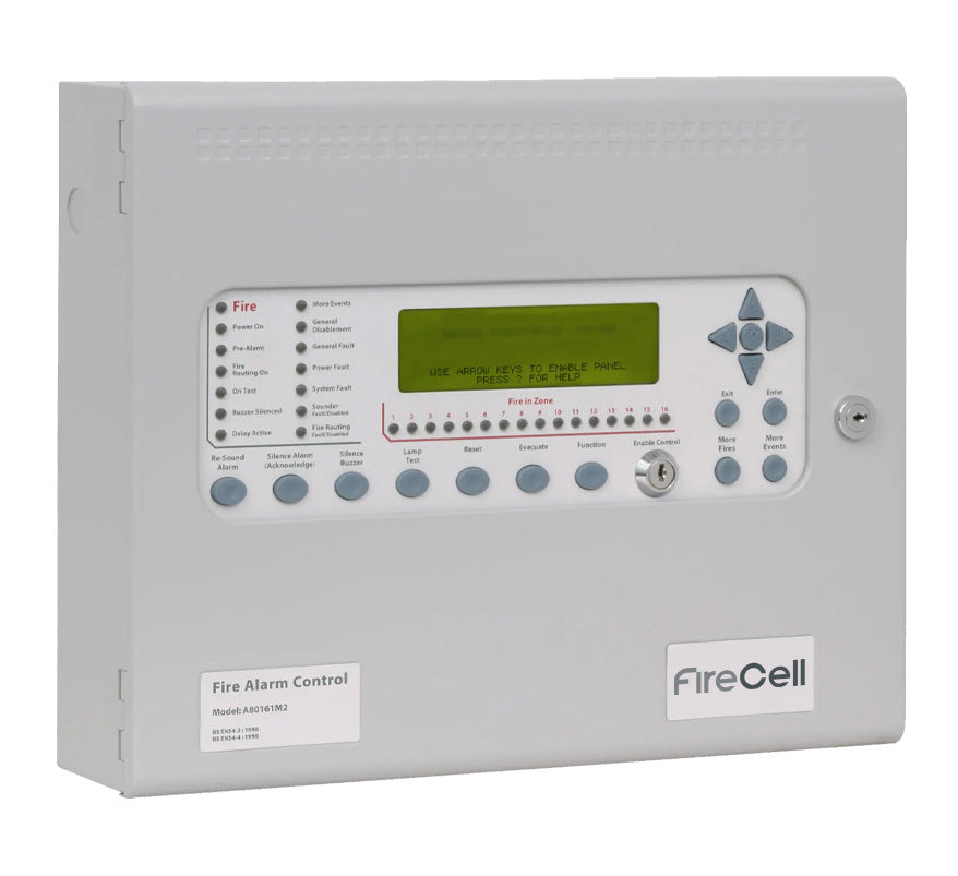 EMS FireCell Syncro AS 1 Loop 16 Zone Addressable Fire Panel (FC-A80161M2) - JEM Systems UK