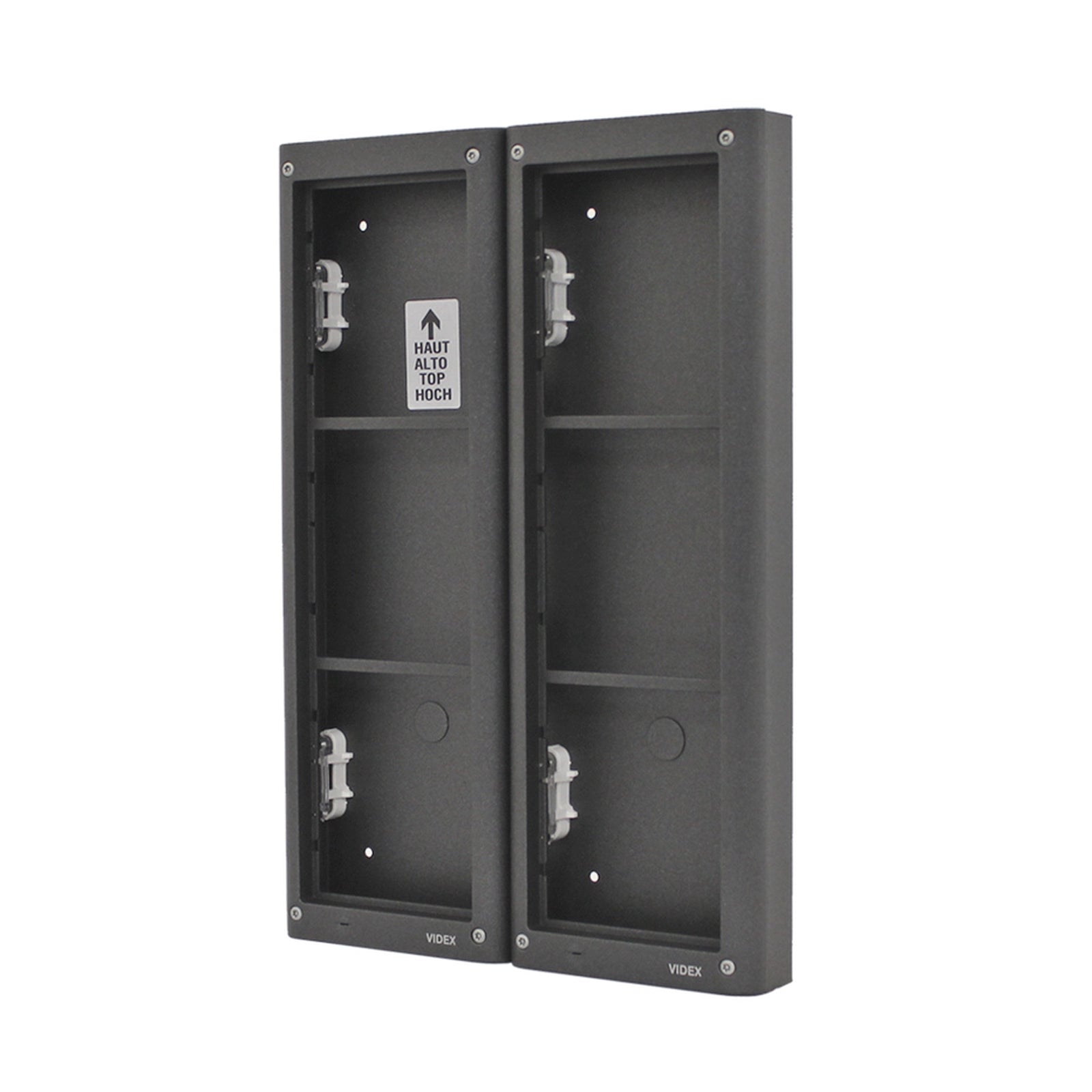 Videx 4000 Series 6 Module Surface Back Box & Front Support Frame Gunmetal Grey
