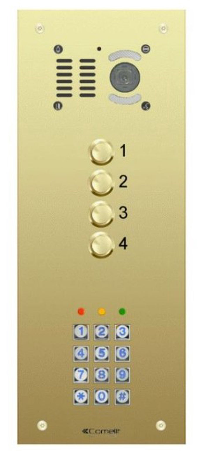 Comelit 4 Button VR Ikall Video & Keypad Engravable Brass
