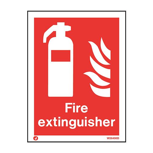 Firechief Sign FIRE EXTINGUISHER White (W6490DD)