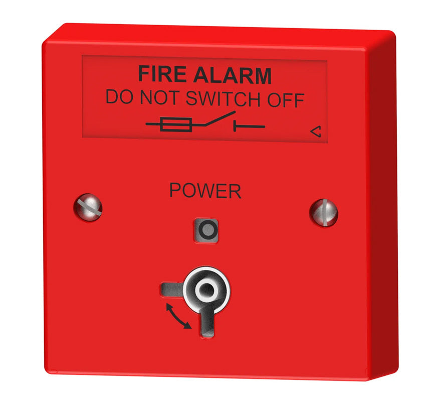 C-TEC Fire Alarm Mains Isolator Keyswitch, Red, Flush Mount (BF326/RF) - JEM Systems UK