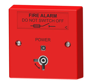 C-TEC Fire Alarm Mains Isolator Keyswitch, Red, Flush Mount (BF326/RF)