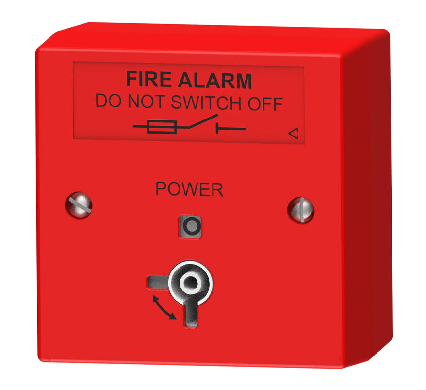 C-TEC Fire Alarm Mains Isolator Keyswitch, Red, Surface Mount (BF326/RS) - JEM Systems UK