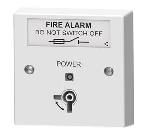 C-TEC Fire Alarm Mains Isolator Keyswitch, White, Flush Mount (BF326/WF)