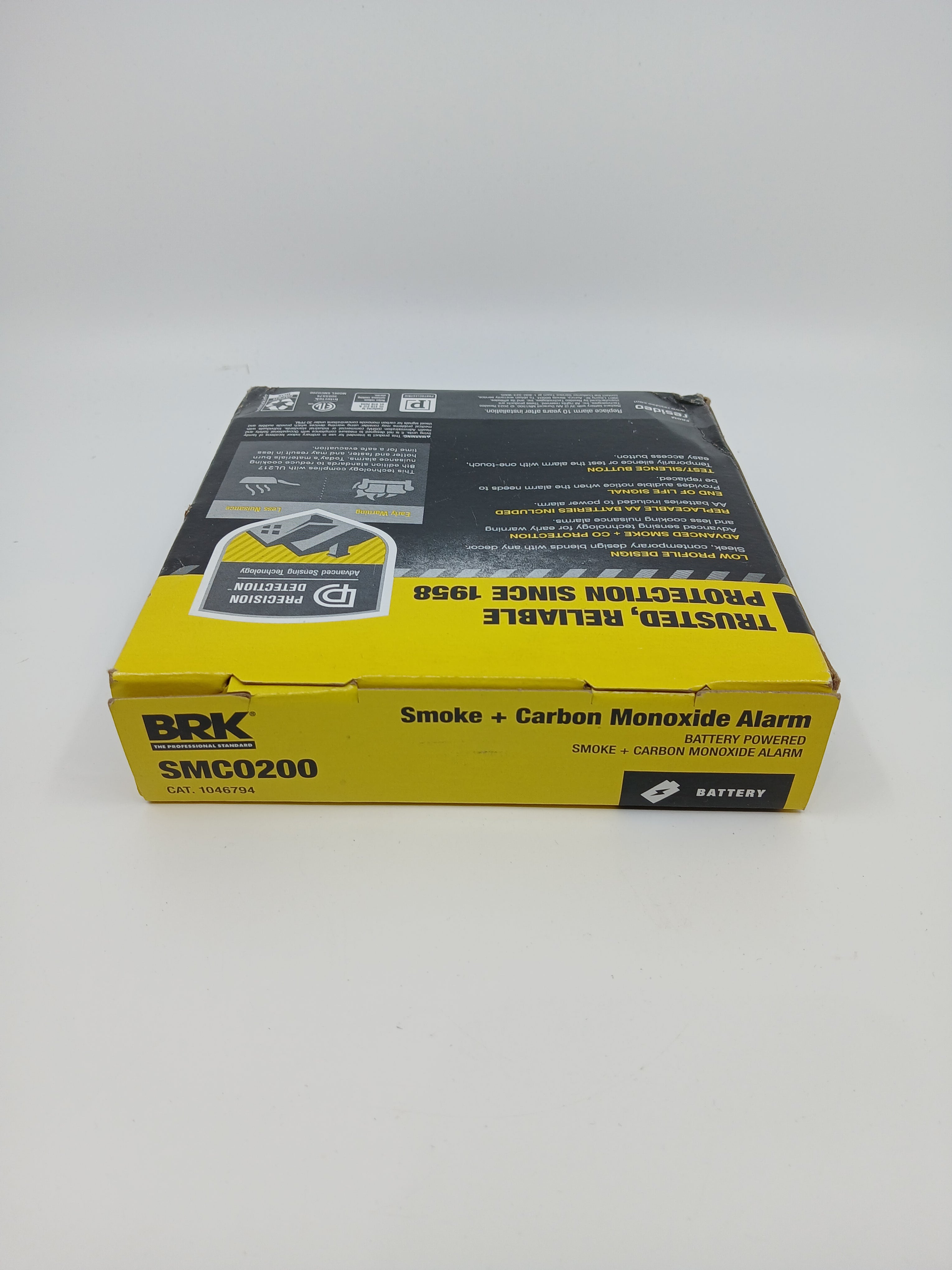 BRK SMCO200 Battery Powered Combo Smoke CO Alarm Replaceable Battery CO Sensor