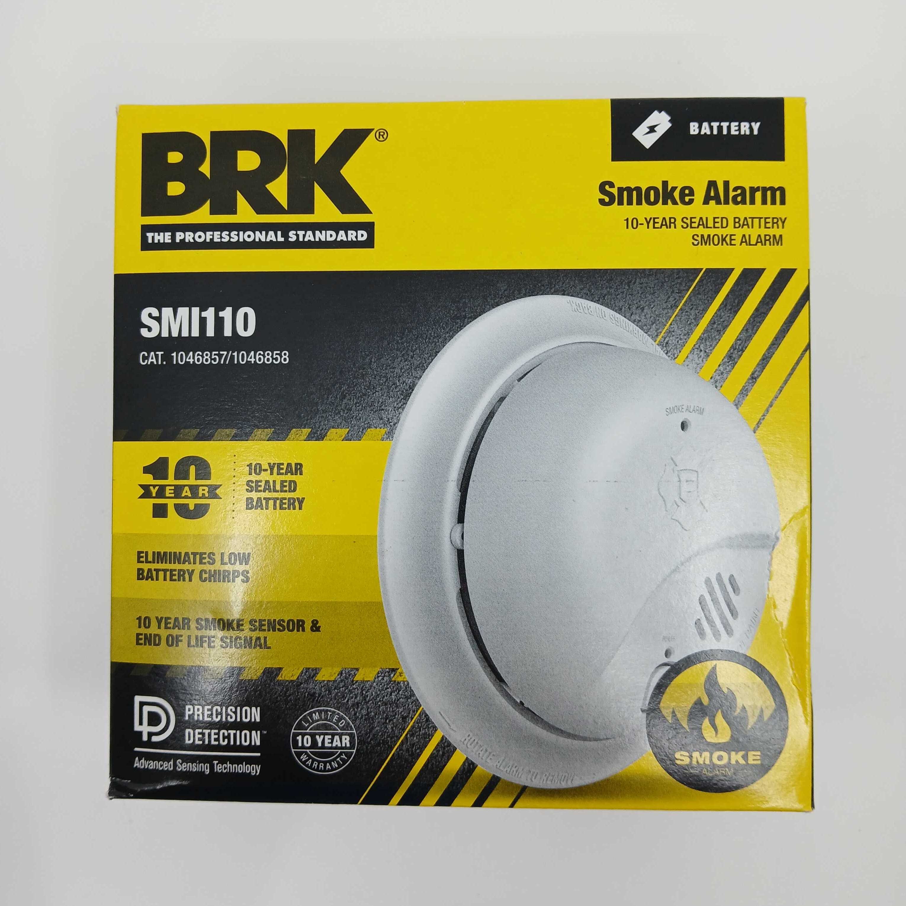 BRK SMI110 Battery Powered Smoke Alarm 10-Year Lithium Ionization