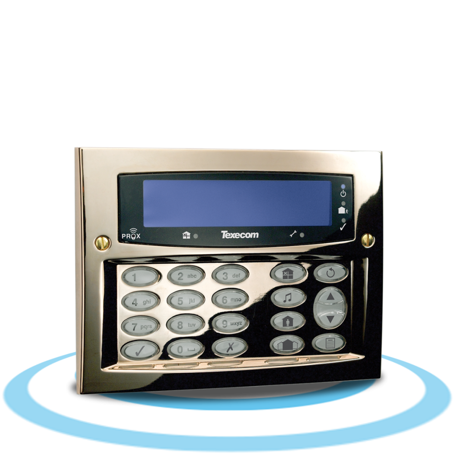 Texecom Premier Elite SMK Surface Mount Keypad Polished Brass