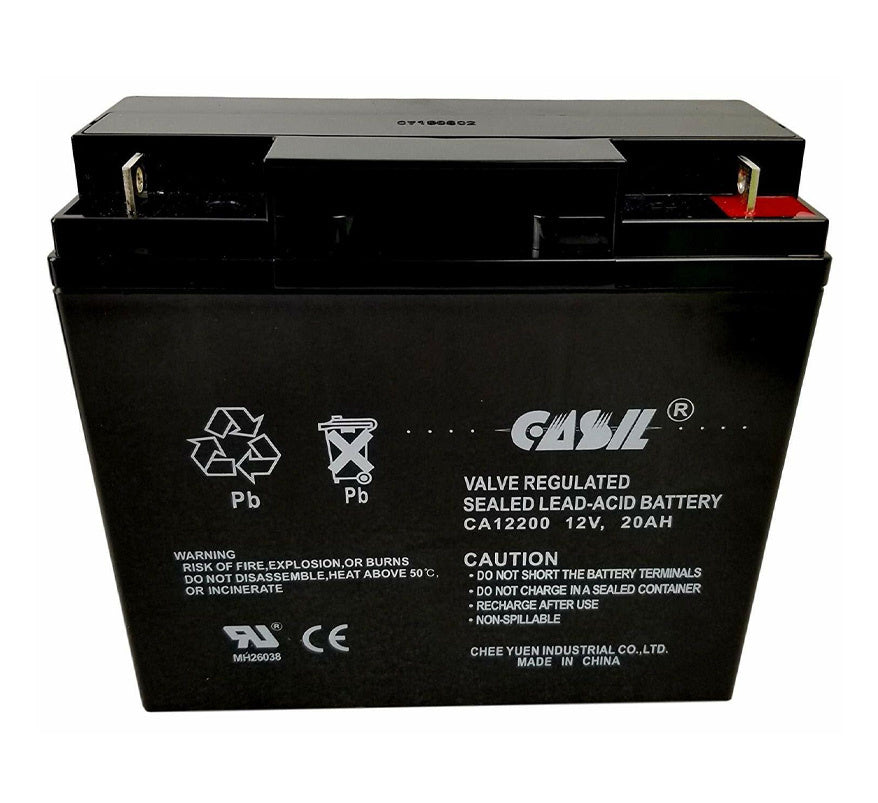 Casil 12v 20Ah Sealed Lead Acid Battery - Flame Retardant (CA12200-V0) - JEM Systems UK