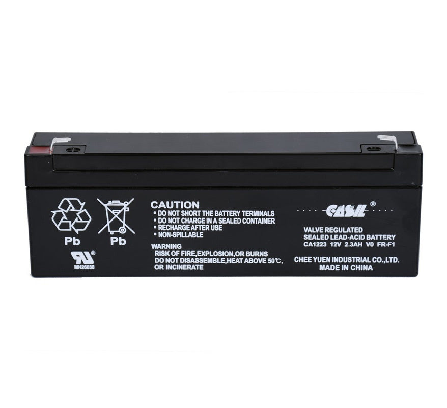 Casil 12v 2.3Ah Sealed Lead Acid Battery - Flame Retardant (CA1223-V0) - JEM Systems UK