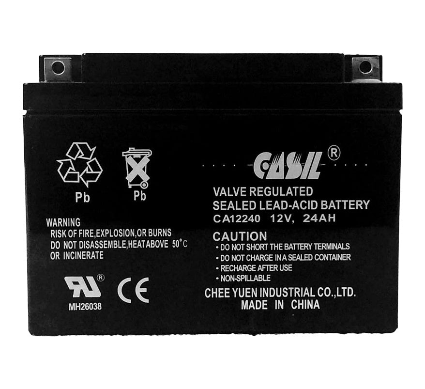 Casil 12v 24Ah Sealed Lead Acid Battery - Flame Retardant (CA12240-V0) - JEM Systems UK
